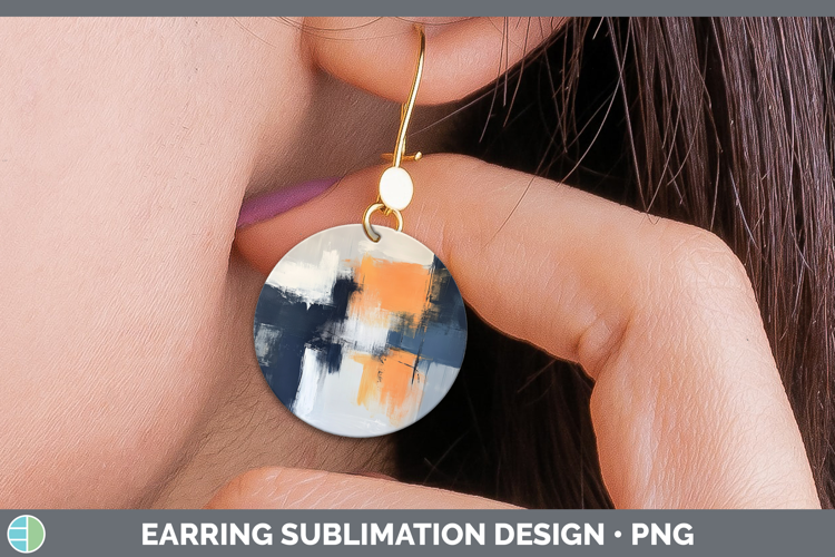 Abstract Light Orange Round Earrings Sublimation Earrings De