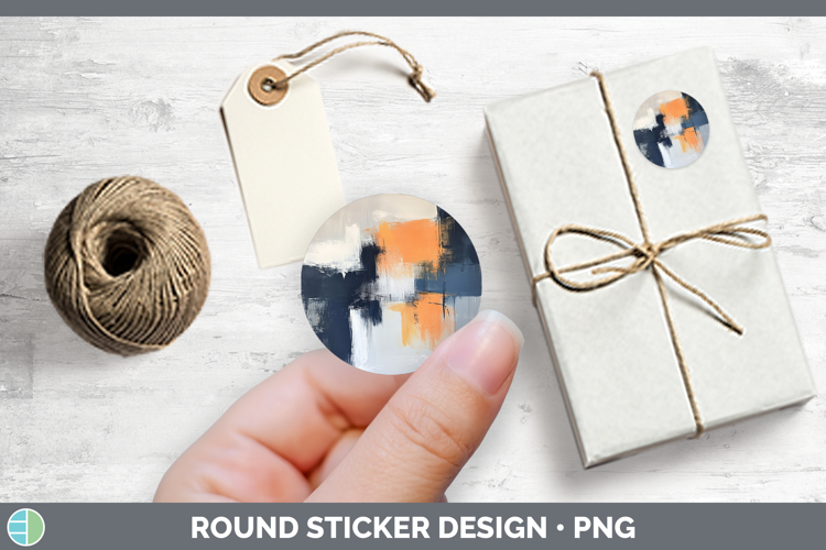 Abstract Light Orange Stickers | Round Labels Designs