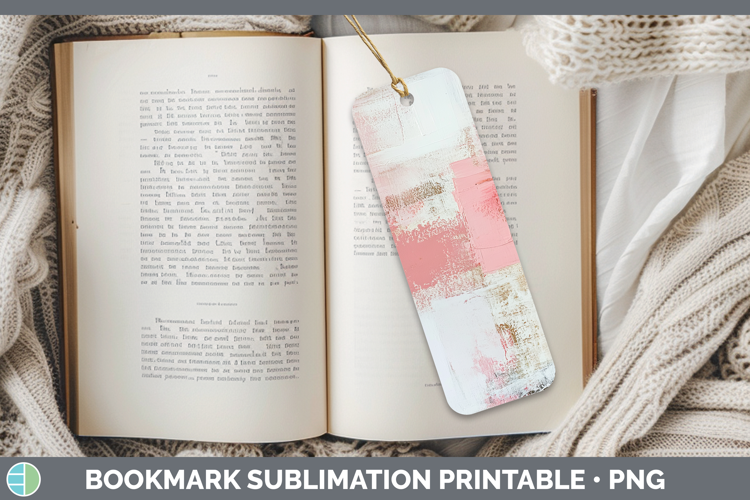 Abstract Light Pink Bookmark Sublimation Printable Designs