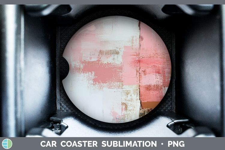 Abstract Light Pink Car Coaster Sublimation Designs