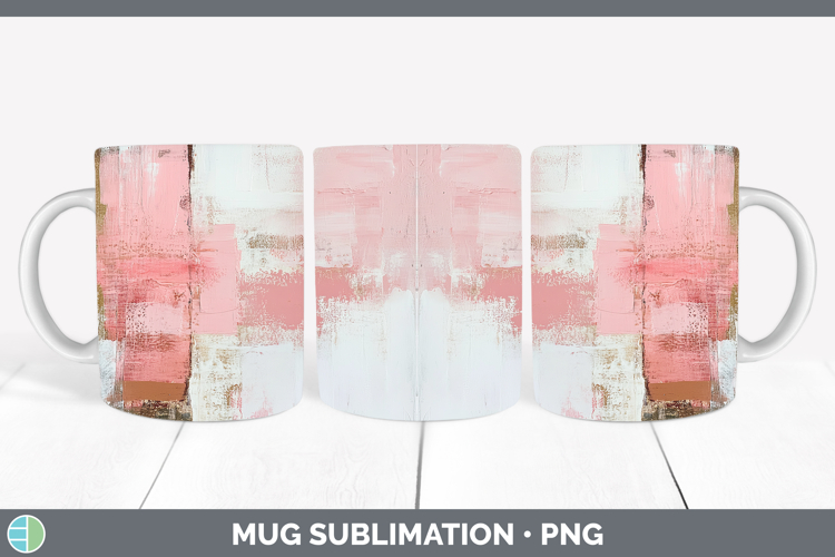 Abstract Light Pink Mug Wrap Sublimation Coffee Cup Designs