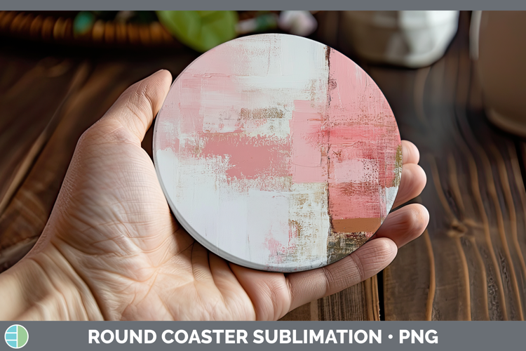 Abstract Light Pink Round Coaster Sublimation Coaster Design