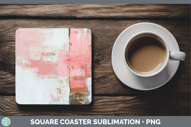 Abstract Light Pink Square Coaster Sublimation Coaster Desig