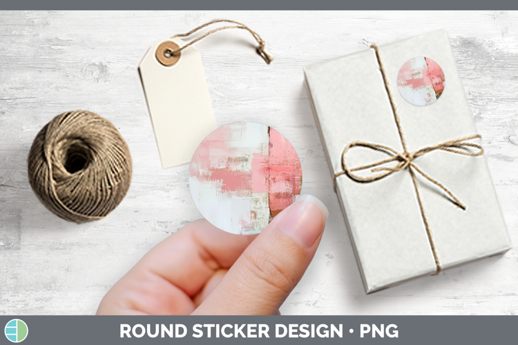 Abstract Light Pink Stickers | Round Labels Designs