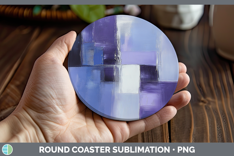 Abstract Light Purple Round Coaster Sublimation Coaster Desi