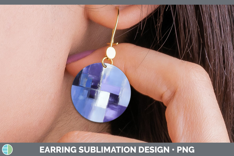 Abstract Light Purple Round Earrings Sublimation Earrings De