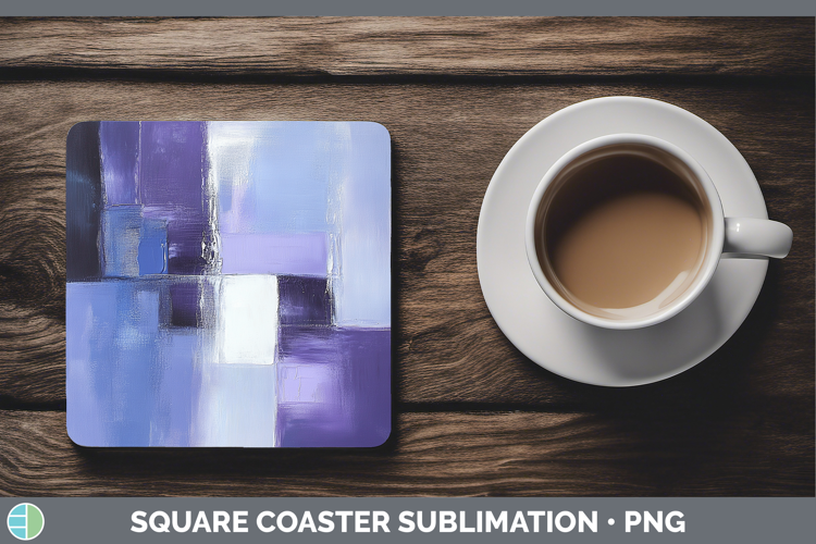 Abstract Light Purple Square Coaster Sublimation Coaster Des