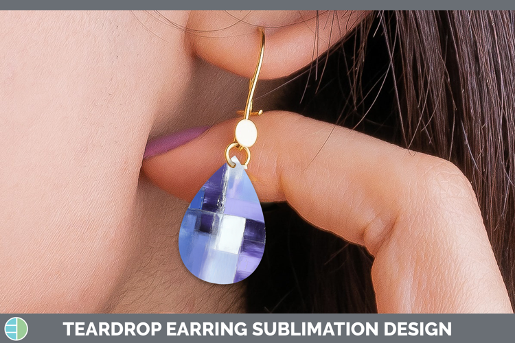 Abstract Light Purple Teardrop Earrings Sublimation Earrings