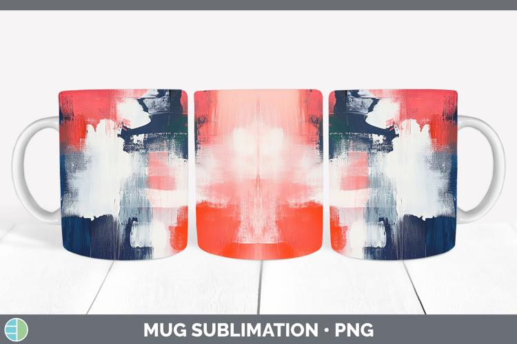 Abstract Light Red Mug Wrap Sublimation Coffee Cup Designs