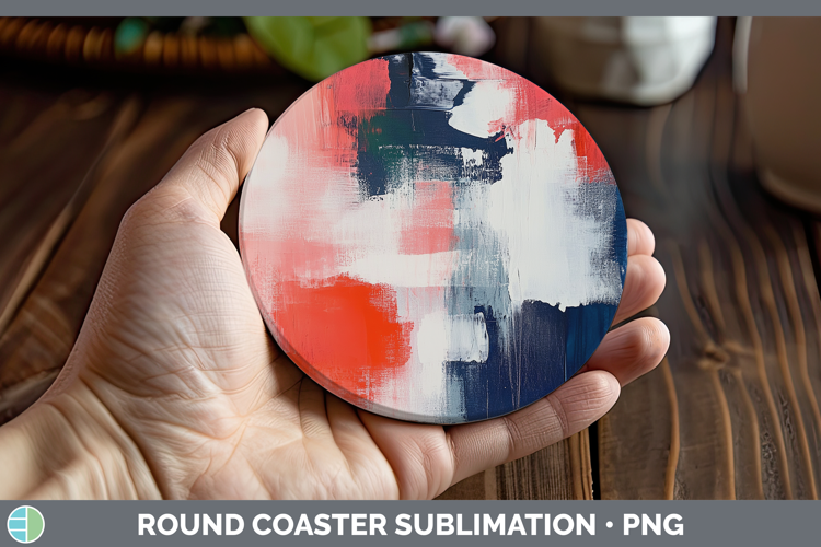 Abstract Light Red Round Coaster Sublimation Coaster Designs