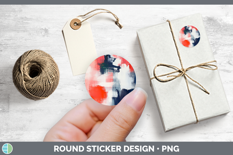 Abstract Light Red Stickers | Round Labels Designs