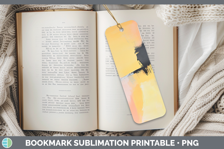 Abstract Light Yellow Bookmark Sublimation Printable Designs