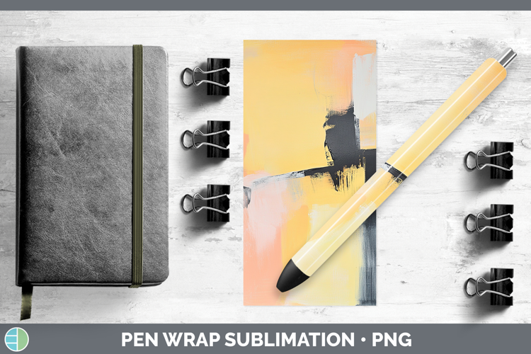 Abstract Light Yellow Pen Wrap Sublimation Pen Designs
