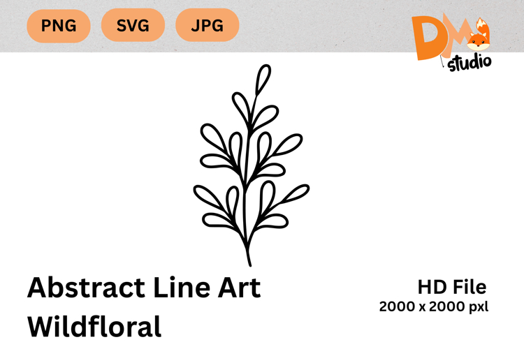 Abstract Line Art Wildfloral
