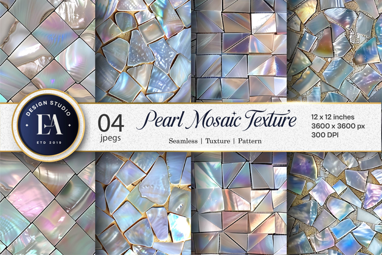 Abstract Luxury Mother of Pearl Mosaic Digital Paper