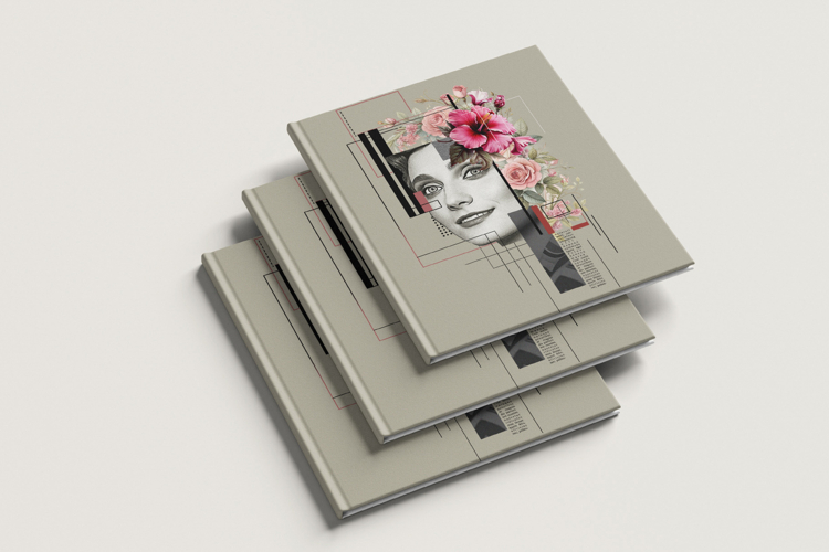 Abstract Minimalist Digital Geometric Collage Photo Effect