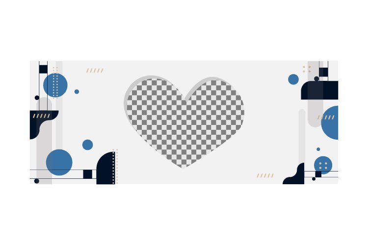 Abstract modern mug printing template with blank frame photo