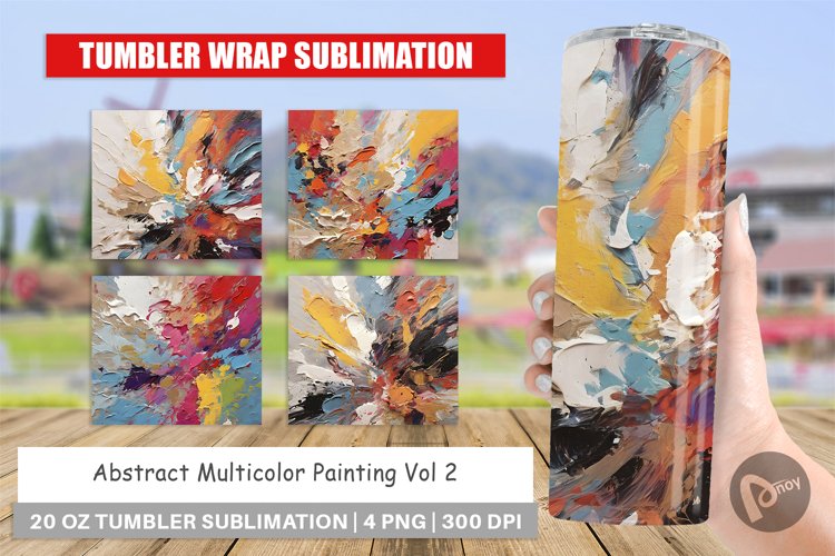 Tumbler Sublimation Wrap Multicolor Painting