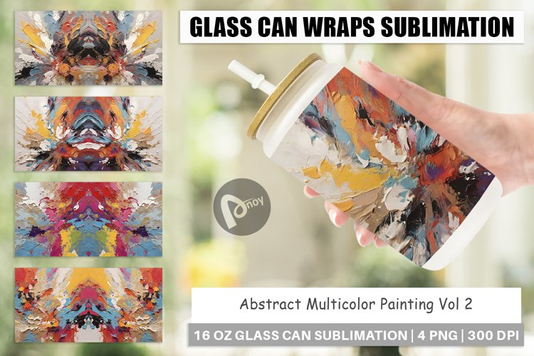 Glass Can Wraps Multicolor Painting
