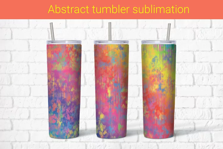 Abstract multicolored sublimation tumbler