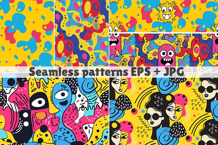 Abstract Multicolored Spots Seamless Pattern
