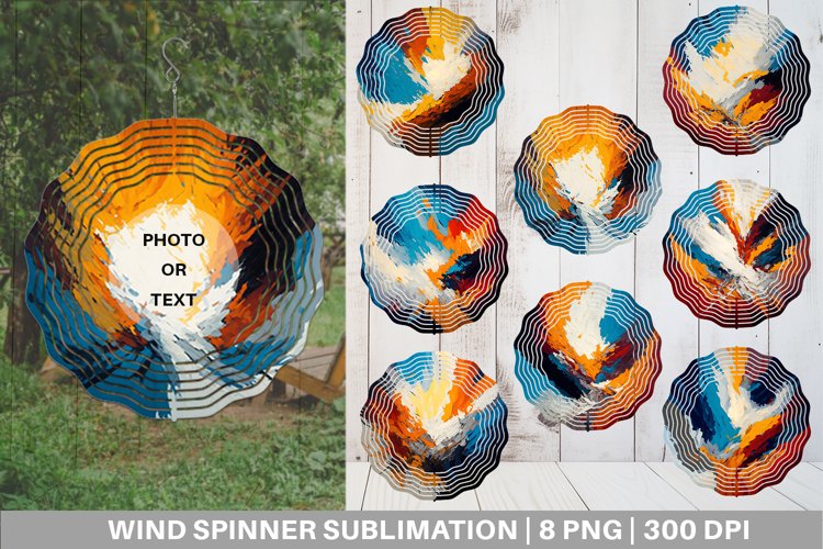 Abstract Oil Painting Wind Spinner | Sublimation Spinner Des