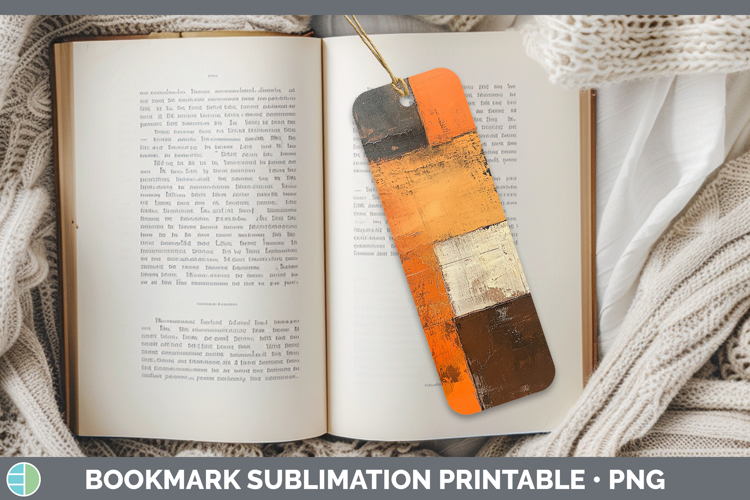 Abstract Orange Bookmark Sublimation Printable Designs