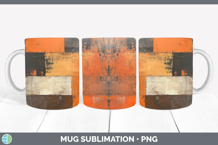 Abstract Orange Mug Wrap Sublimation Coffee Cup Designs