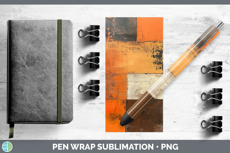 Abstract Orange Pen Wrap Sublimation Pen Designs