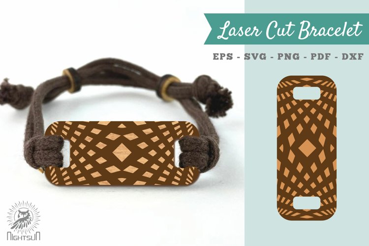 Abstract Pattern Laser Cut Bracelet SVG 11 example image 1