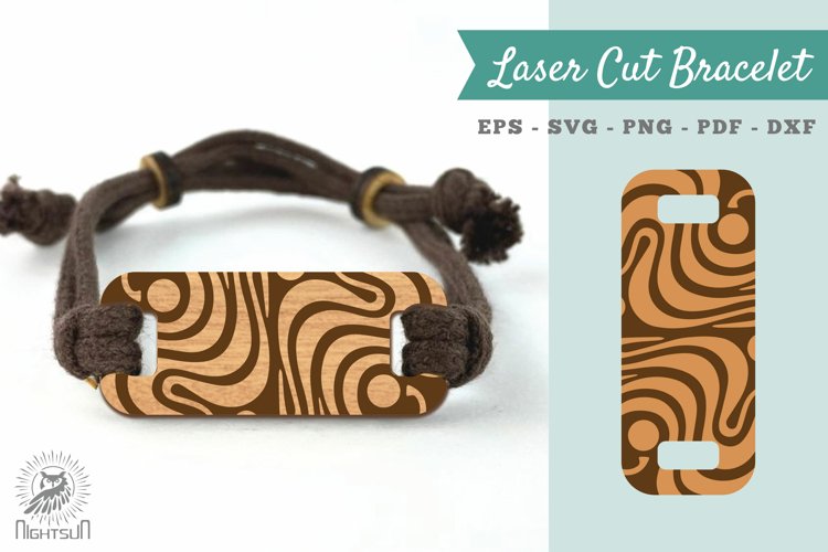 Abstract Pattern Laser Cut Bracelet SVG 12 example image 1