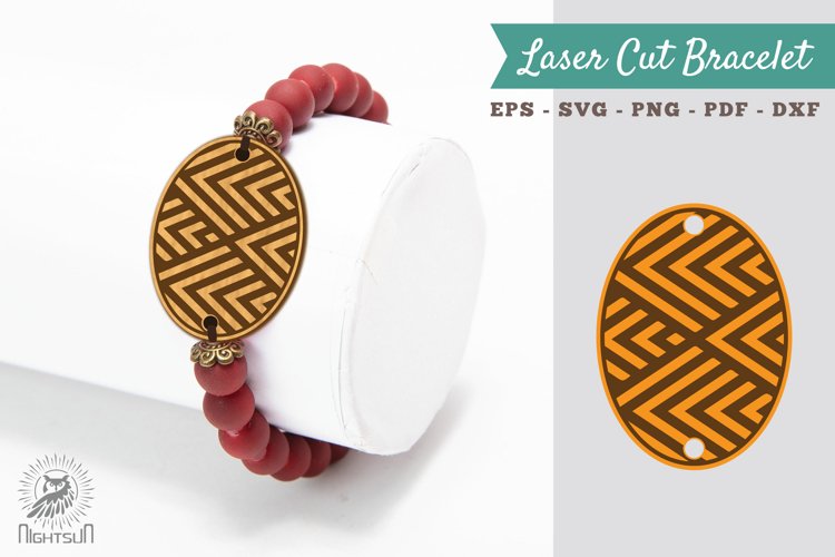 Abstract Pattern Laser Cut Bracelet SVG 2 example image 1