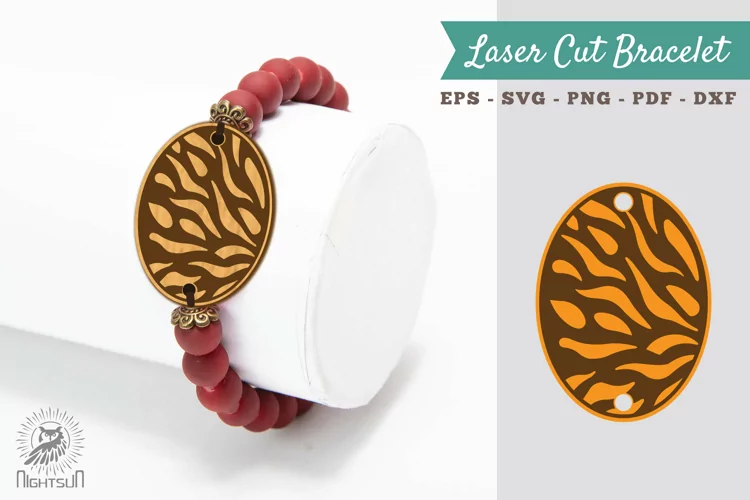 Abstract Pattern Laser Cut Bracelet SVG 3