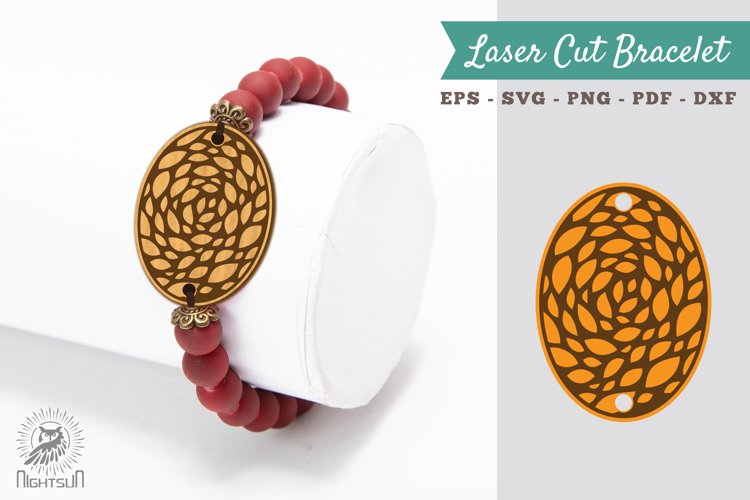 Abstract Pattern Laser Cut Bracelet SVG 4 example image 1
