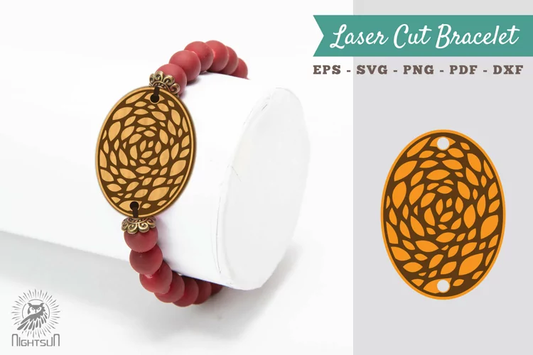 Abstract Pattern Laser Cut Bracelet SVG 4