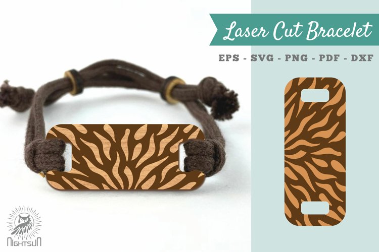 Abstract Pattern Laser Cut Bracelet SVG example image 1