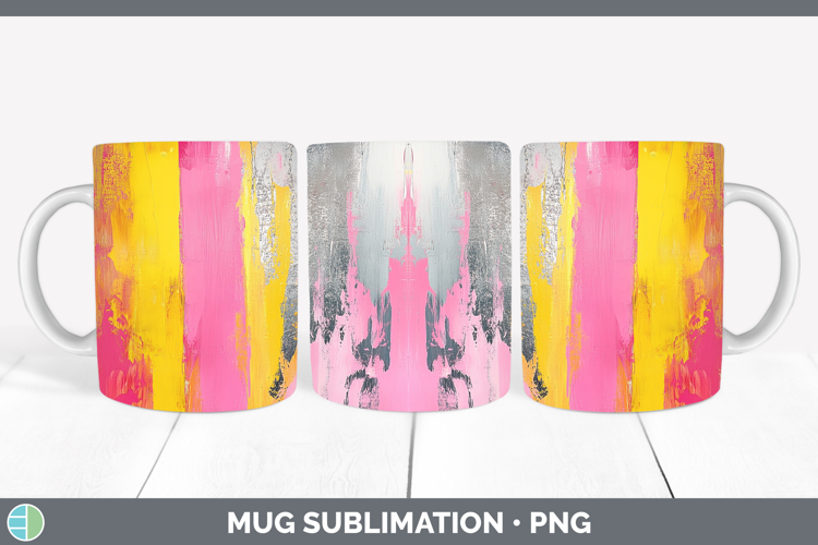 Abstract Pink Mug Wrap Sublimation Coffee Cup Designs