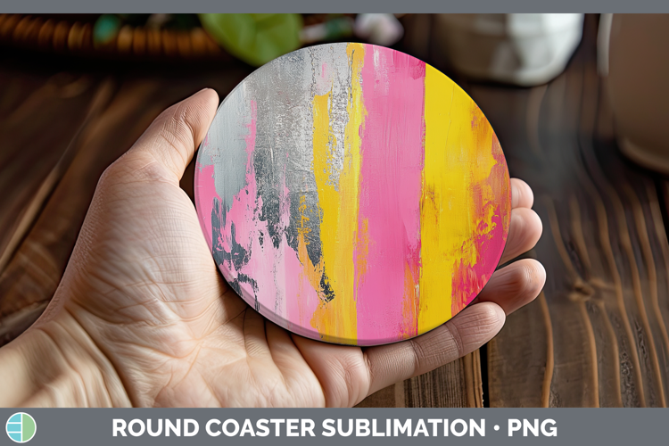Abstract Pink Round Coaster Sublimation Coaster Designs