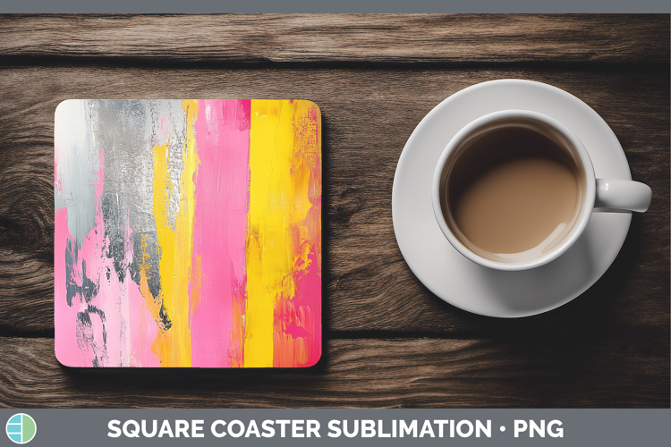 Abstract Pink Square Coaster Sublimation Coaster Designs