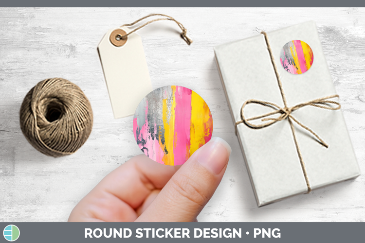 Abstract Pink Stickers | Round Labels Designs