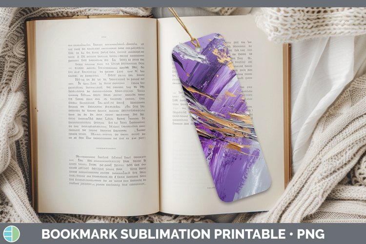 Abstract Purple Bookmark Sublimation Printable Designs