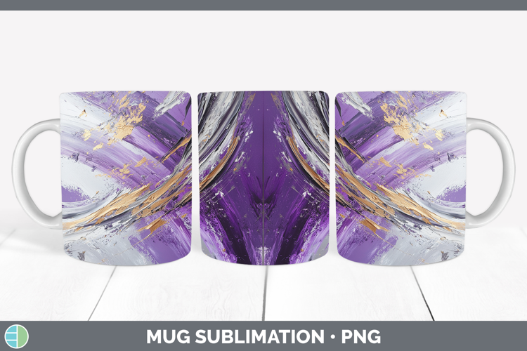 Abstract Purple Mug Wrap Sublimation Coffee Cup Designs