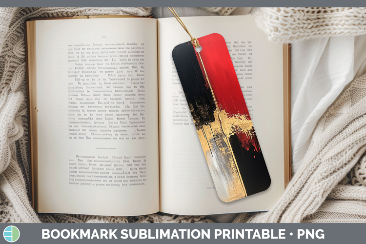 Abstract Red Bookmark Sublimation Printable Designs