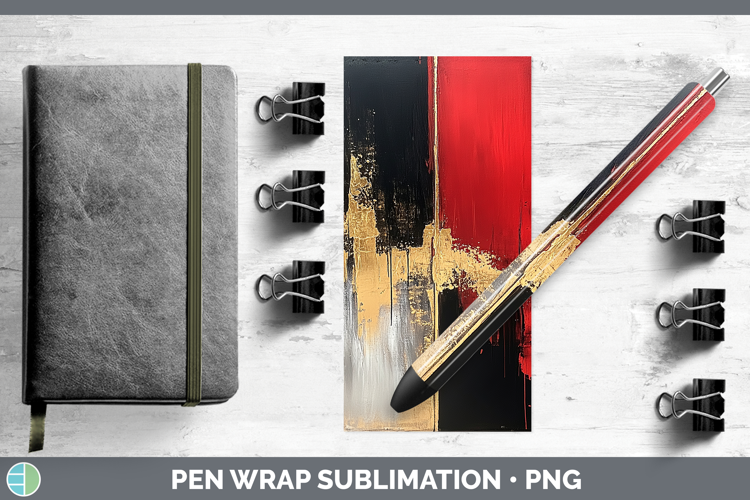 Abstract Red Pen Wrap Sublimation Pen Designs