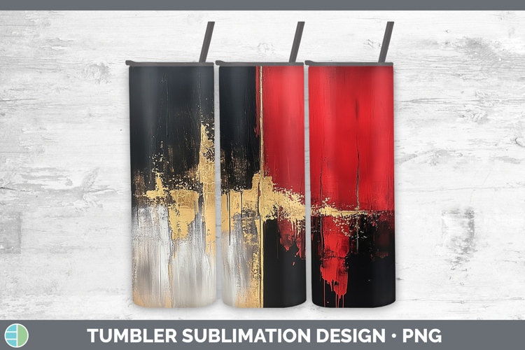 Abstract Red Tumbler Sublimation 20 oz Skinny Tumbler Design