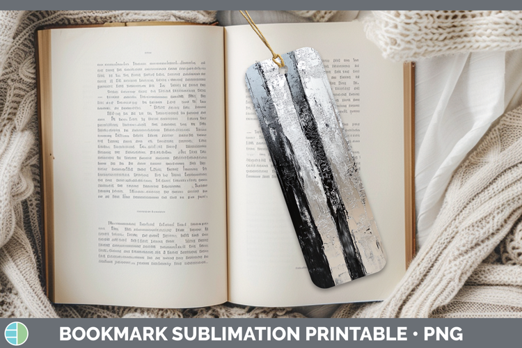 Abstract Silver Bookmark Sublimation Printable Designs