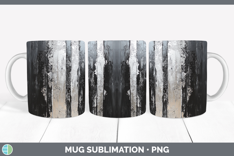 Abstract Silver Mug Wrap Sublimation Coffee Cup Designs
