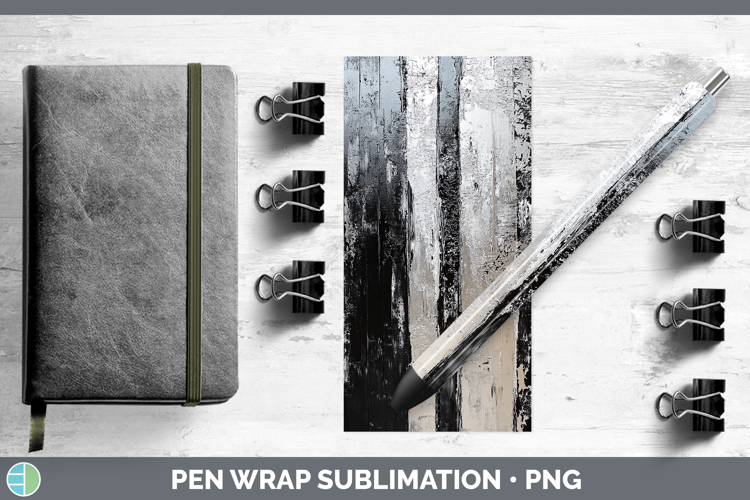 Abstract Silver Pen Wrap Sublimation Pen Designs