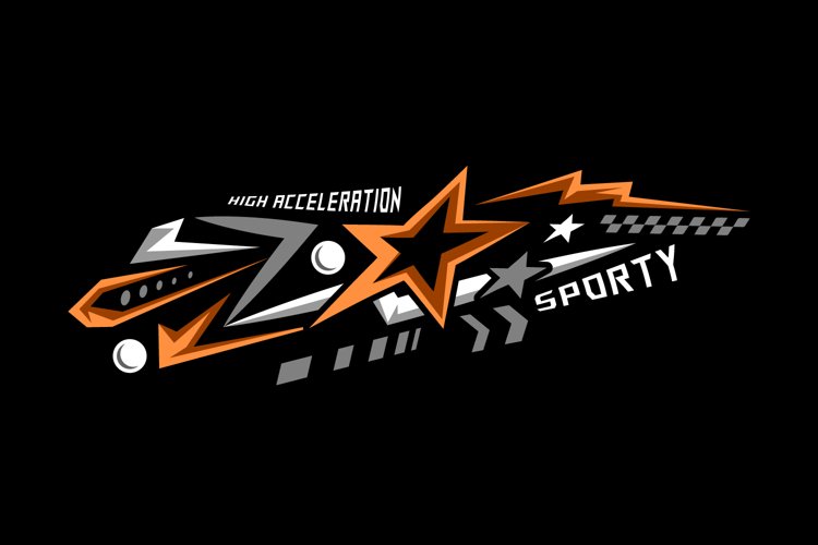 Abstract stars racing sports decal sticker wrap art design