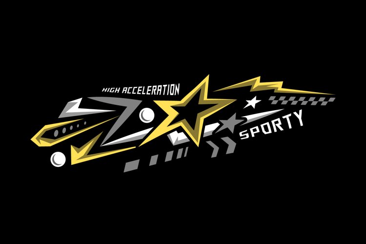Abstract stars racing sports decal sticker wrap art isolated